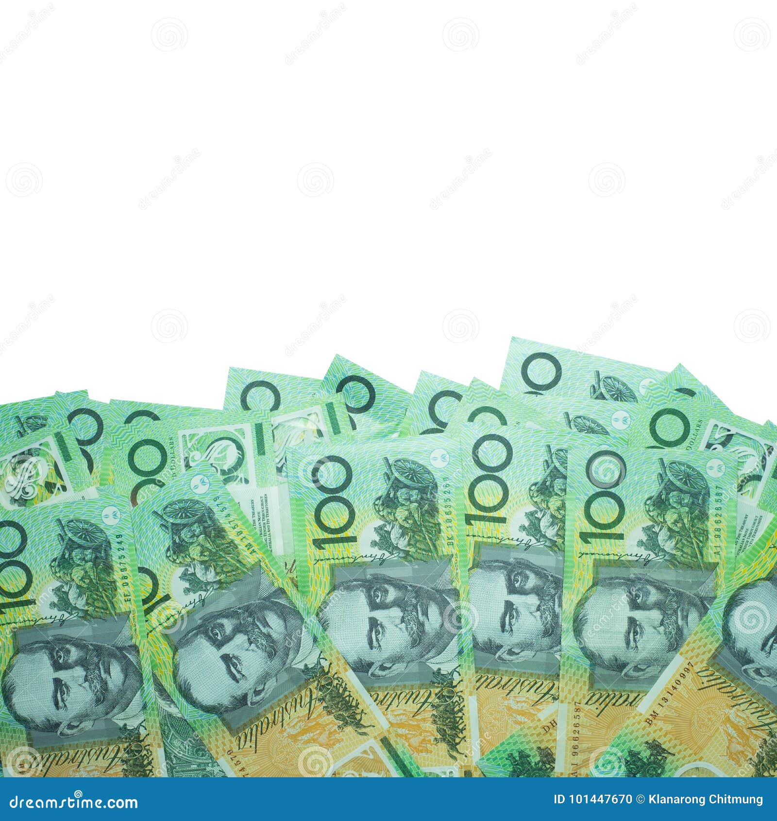 Australian Australia 100 Dollars Banknotes Stack on White Background Clipping Stock Photo - Image of aussie, group: 101447670
