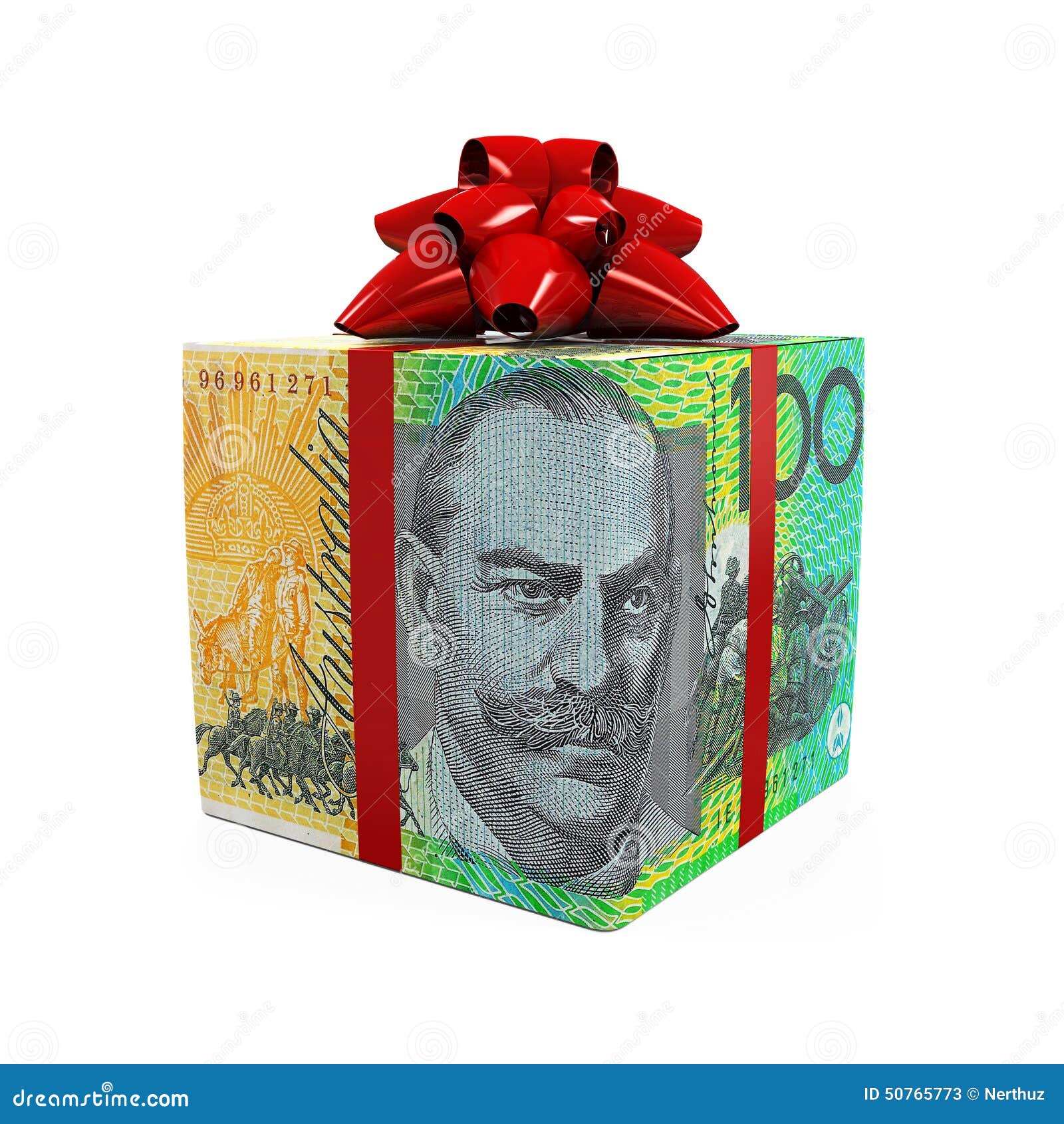Australian Dollar Money Gift Box Stock Illustration Illustration of