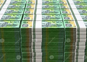 Australian Dollar Notes Pile Royalty Free Stock Photography 