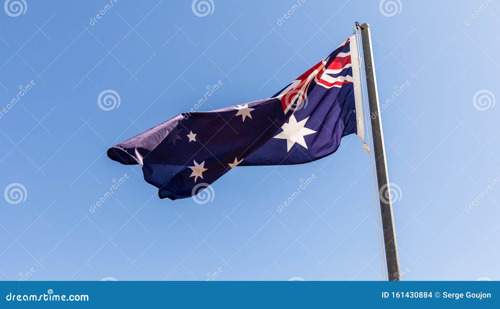 Australian Flag in the Blue Sky Photo - Image of star, australian: 161430884