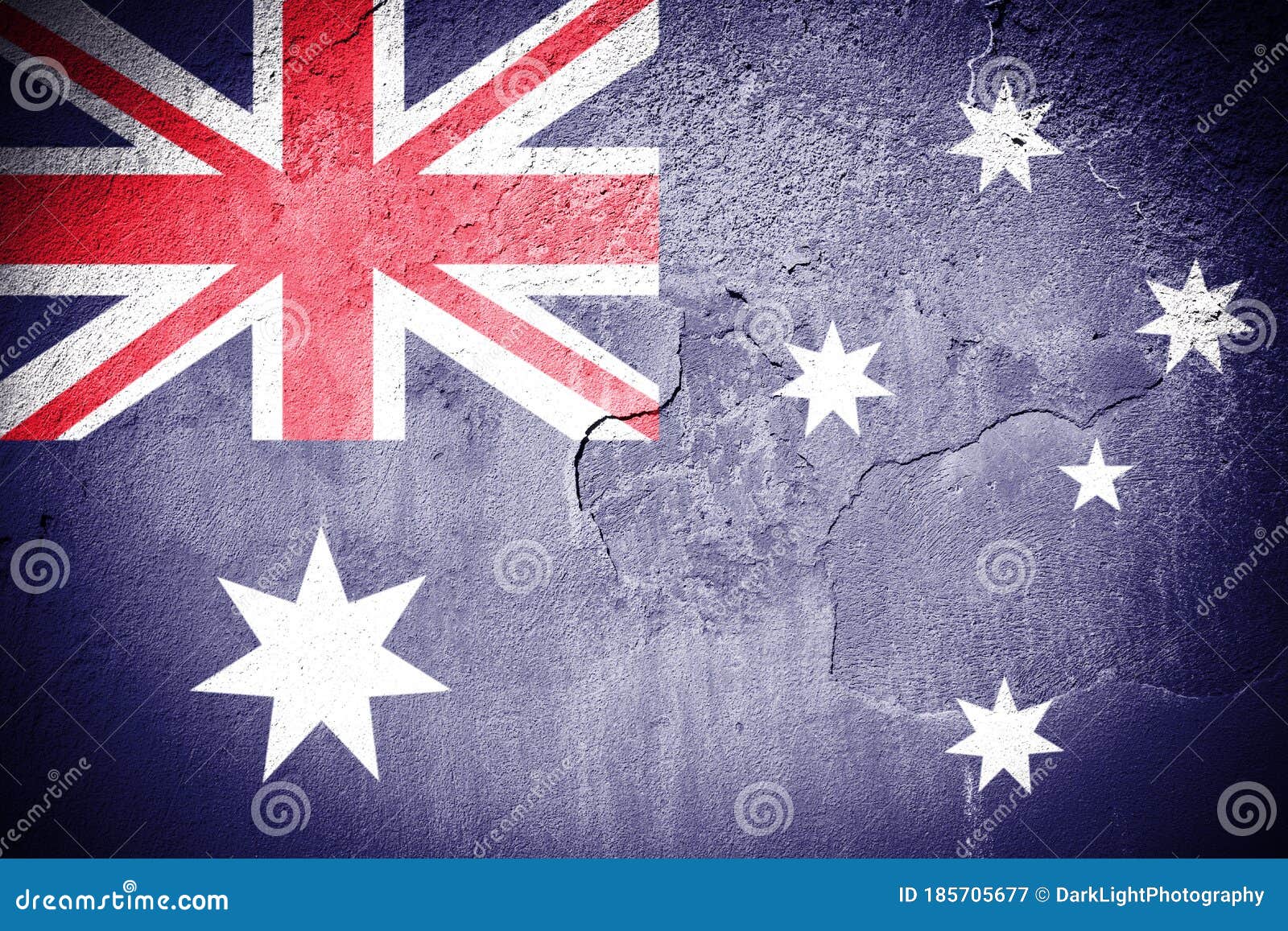Australian Flag Cracked Stock Image - Image of retro, background: