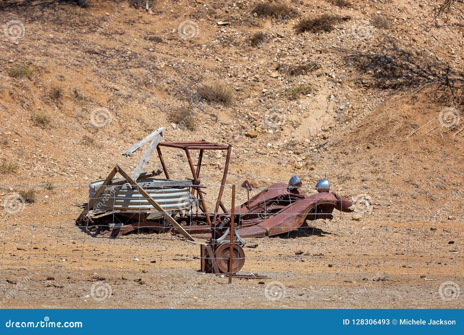 Australian Gem Fields Abandoned Mining Equipment Stock Image Image of