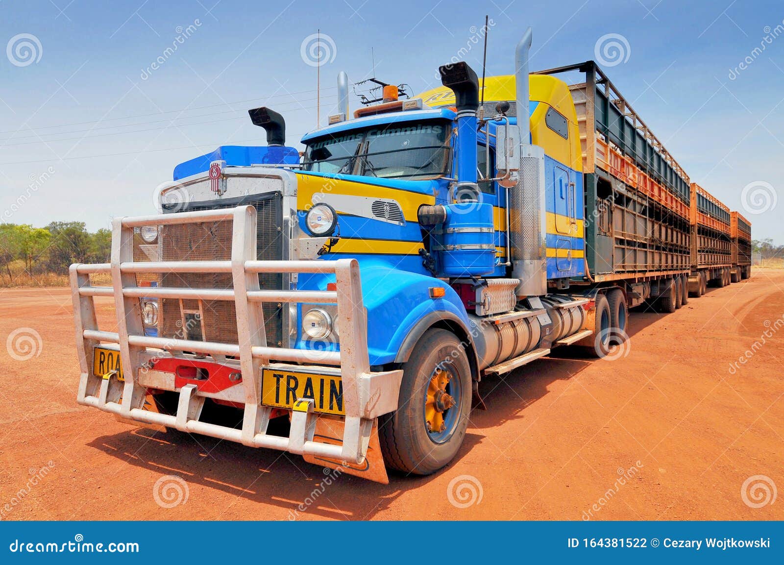 Australian Road Train on the Side of Road, Outback Northern Territory, Australia Photography - Image of grass, highway: 164381522