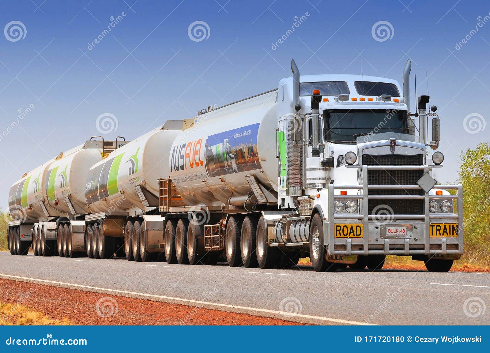 Australian Road Train on the Side of a Road, Outback Northern Territory