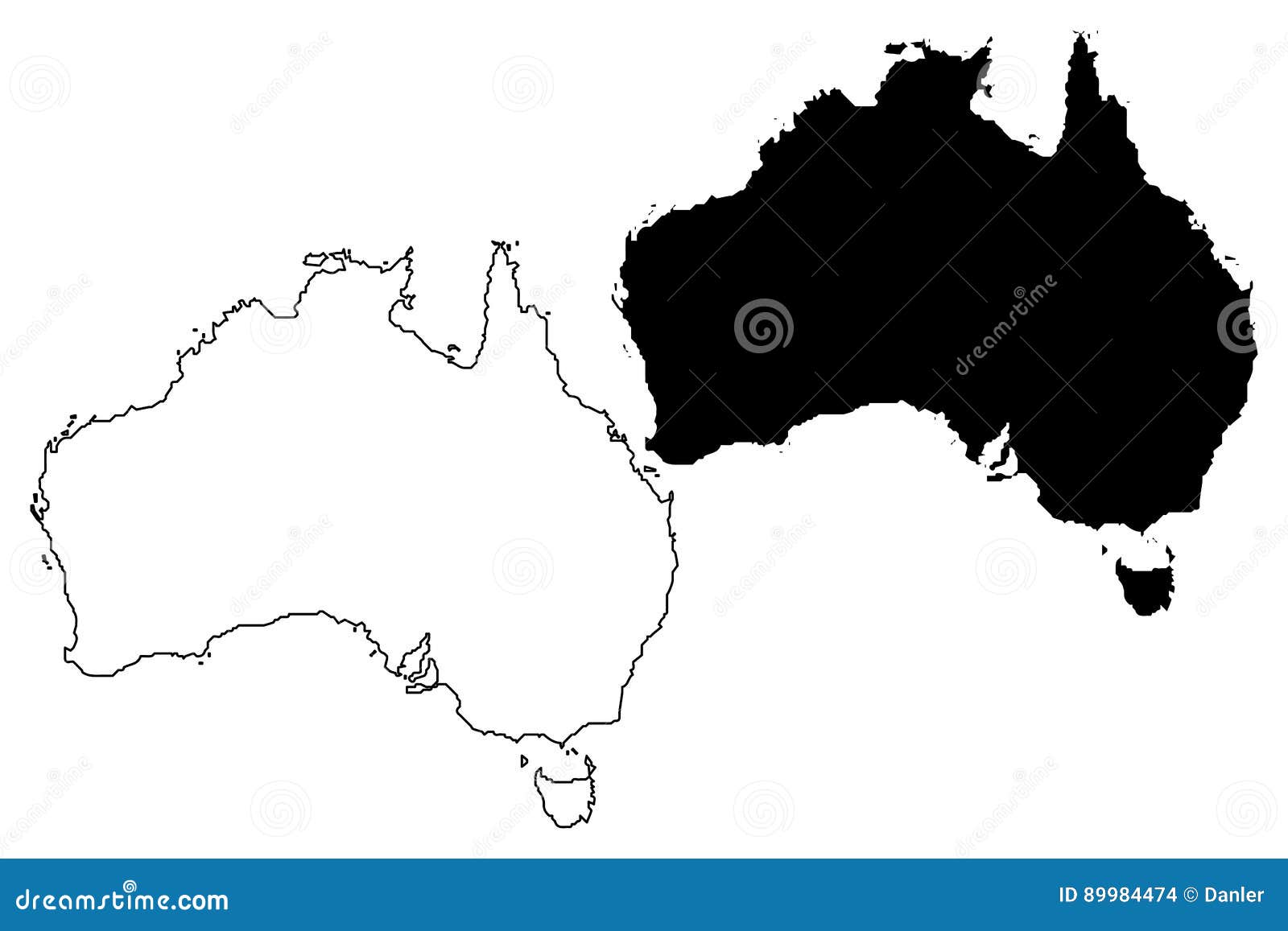 Australien-Kartenvektorillustration, Gekritzelskizze Australien