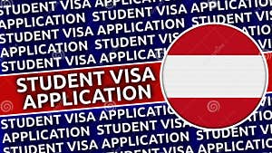 Austria Circular Flag With Student Visa Application Titles Stock Austria Circular Flag With Student Visa Application Titles Stock