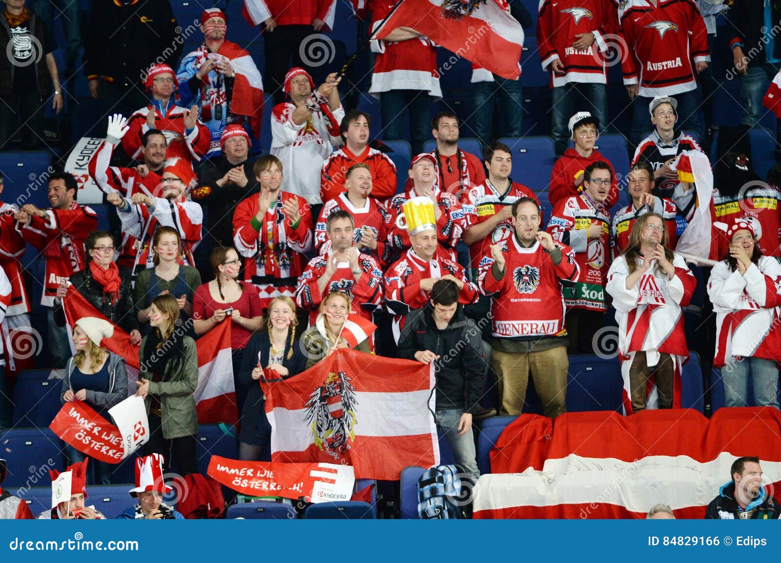 Austria ice hockey fans editorial photo. Image of game 84829166