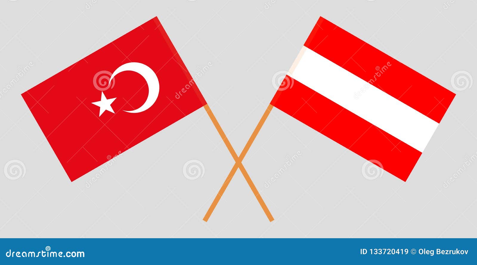 Austria and Turkey. the Austrian and Turkish Flags. Official Colors
