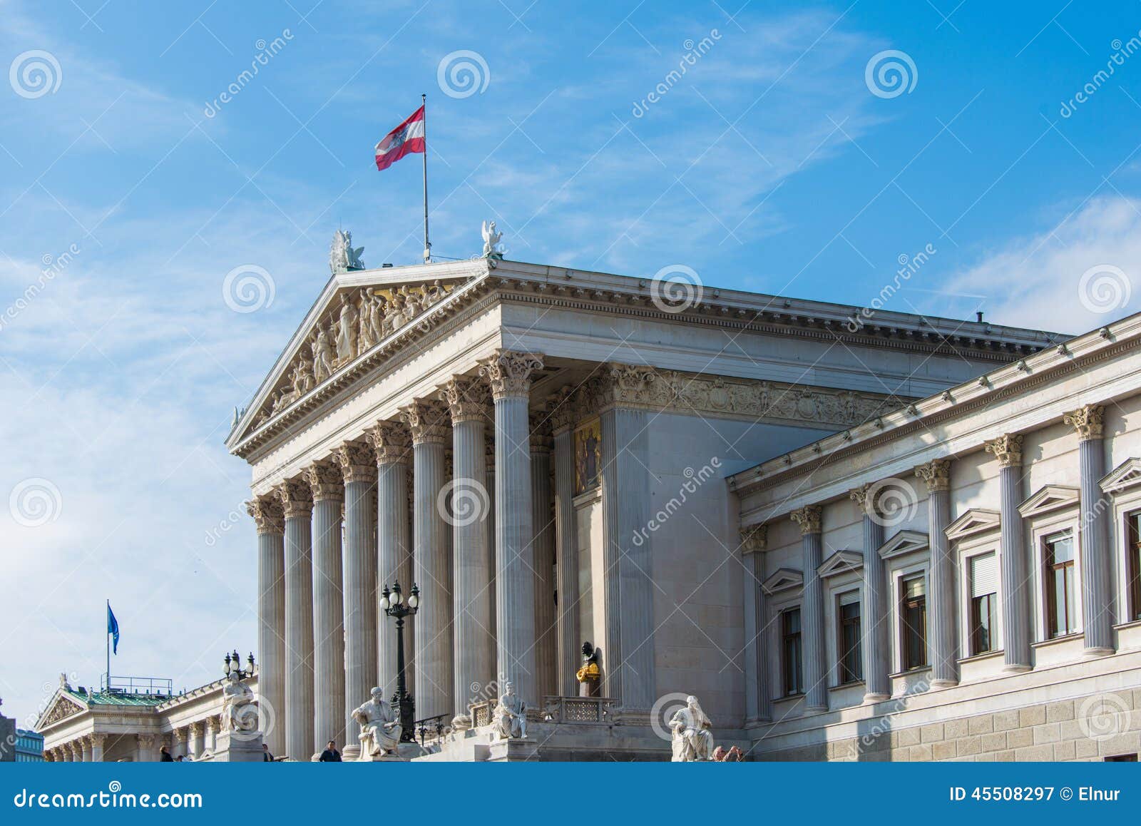 Vienna - OCTOBER 13: Austrian Parliament on October 13 in Vienna, Austria. Austrian Parliament building is one of the most popular tourist attractions in Vienna