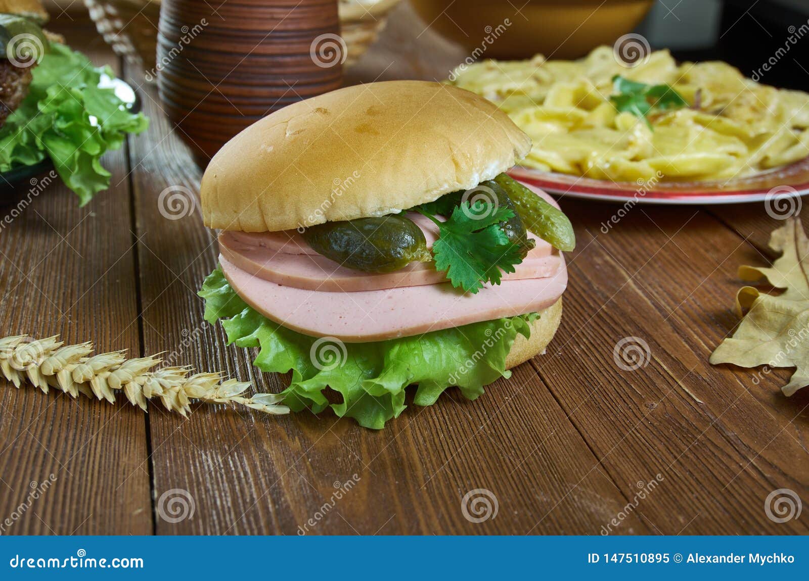 Austrian Wurstsemmel stock image. Image of bavarian - 147510895