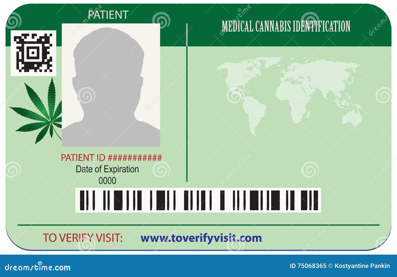 Ausweiskarte-Patientenmarihuana Vektor Abbildung - Illustration With Mi6 Id Card Template