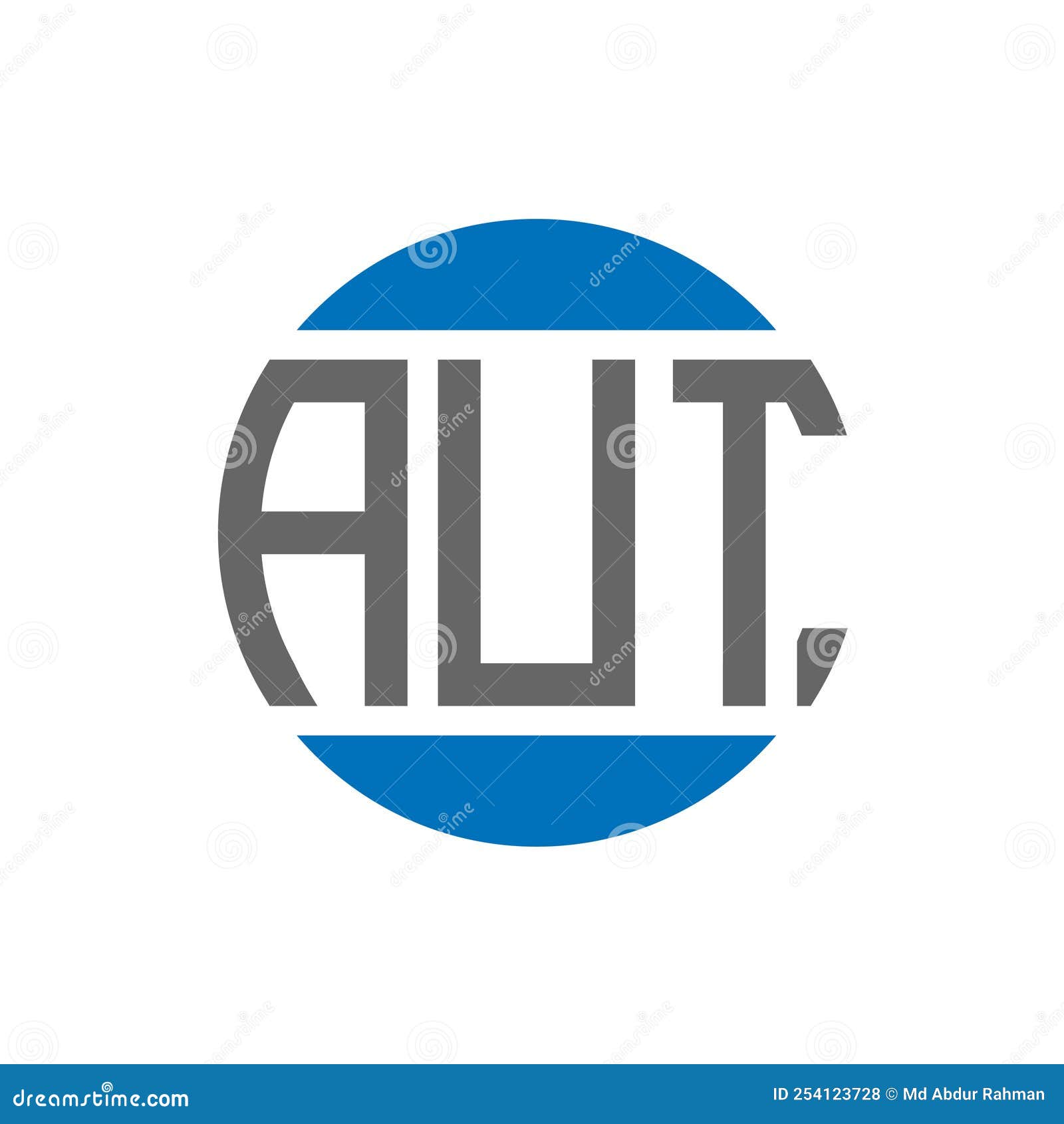aut letter logo  on white background. aut creative initials circle logo concept.