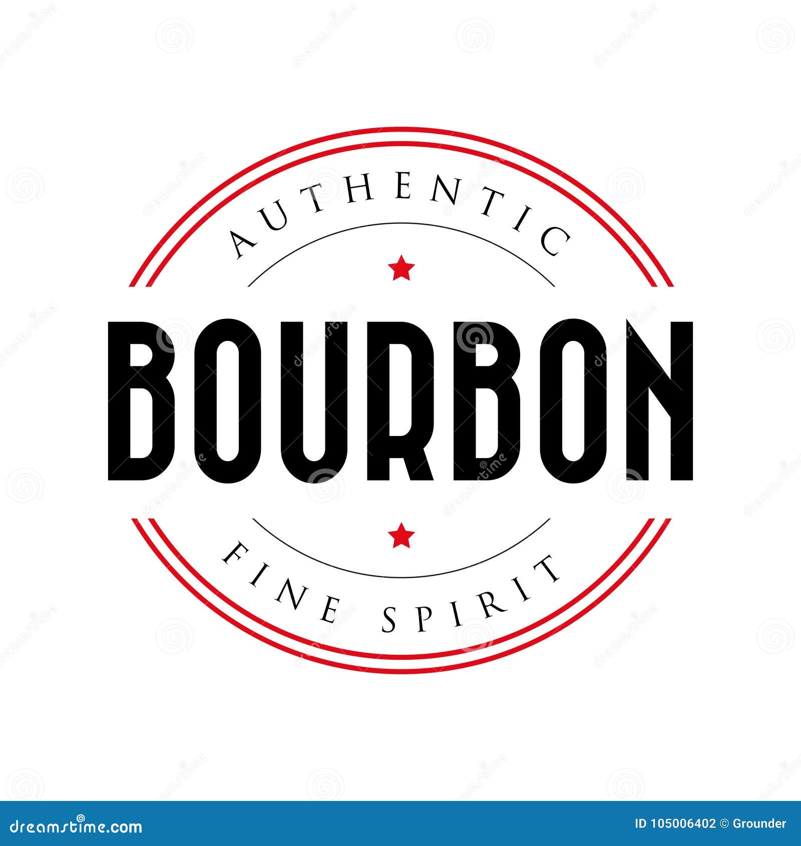 Authentic Bourbon Vintage Stamp Logo Stock Vector Illustration of