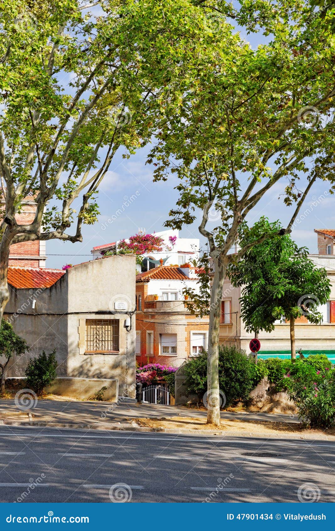 Authentic Catalan Cozy Streets in Cities of Spain. Stock Photo - Image ...