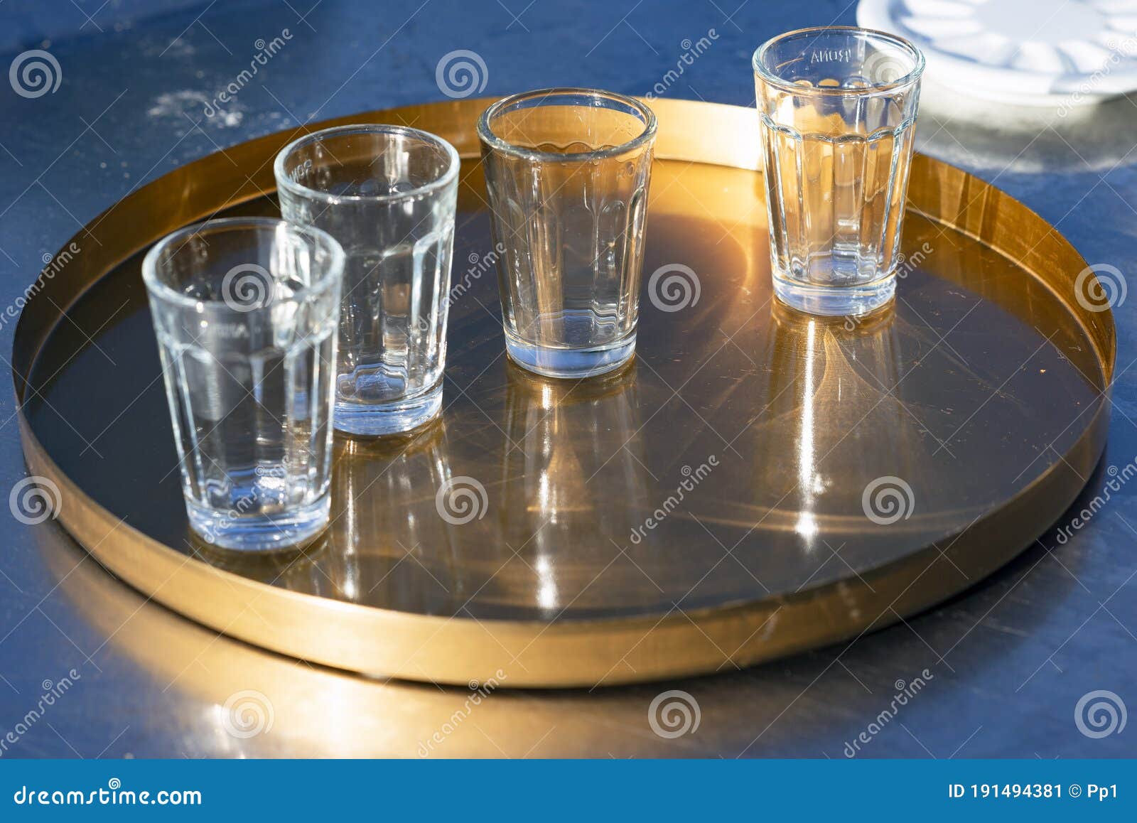 Authentic East Europe Alcohol Serving, Bar Glasses Stock Image Image