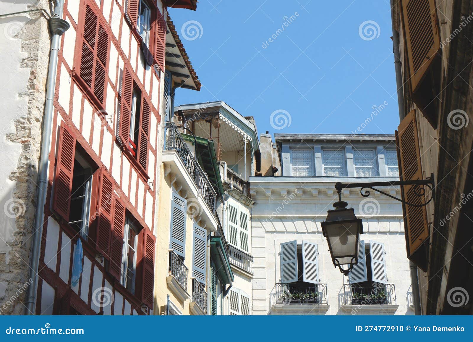 Premium Photo  Facade with doors and windows typical of the south of  france in the basque country bayonne