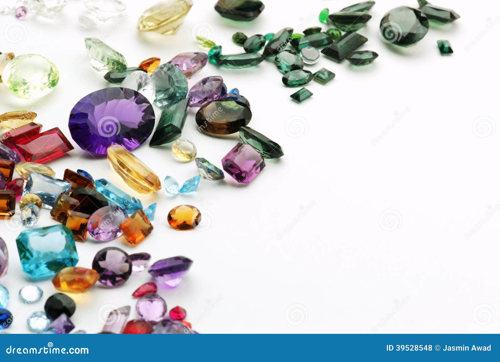 authentic gemstones with copy space