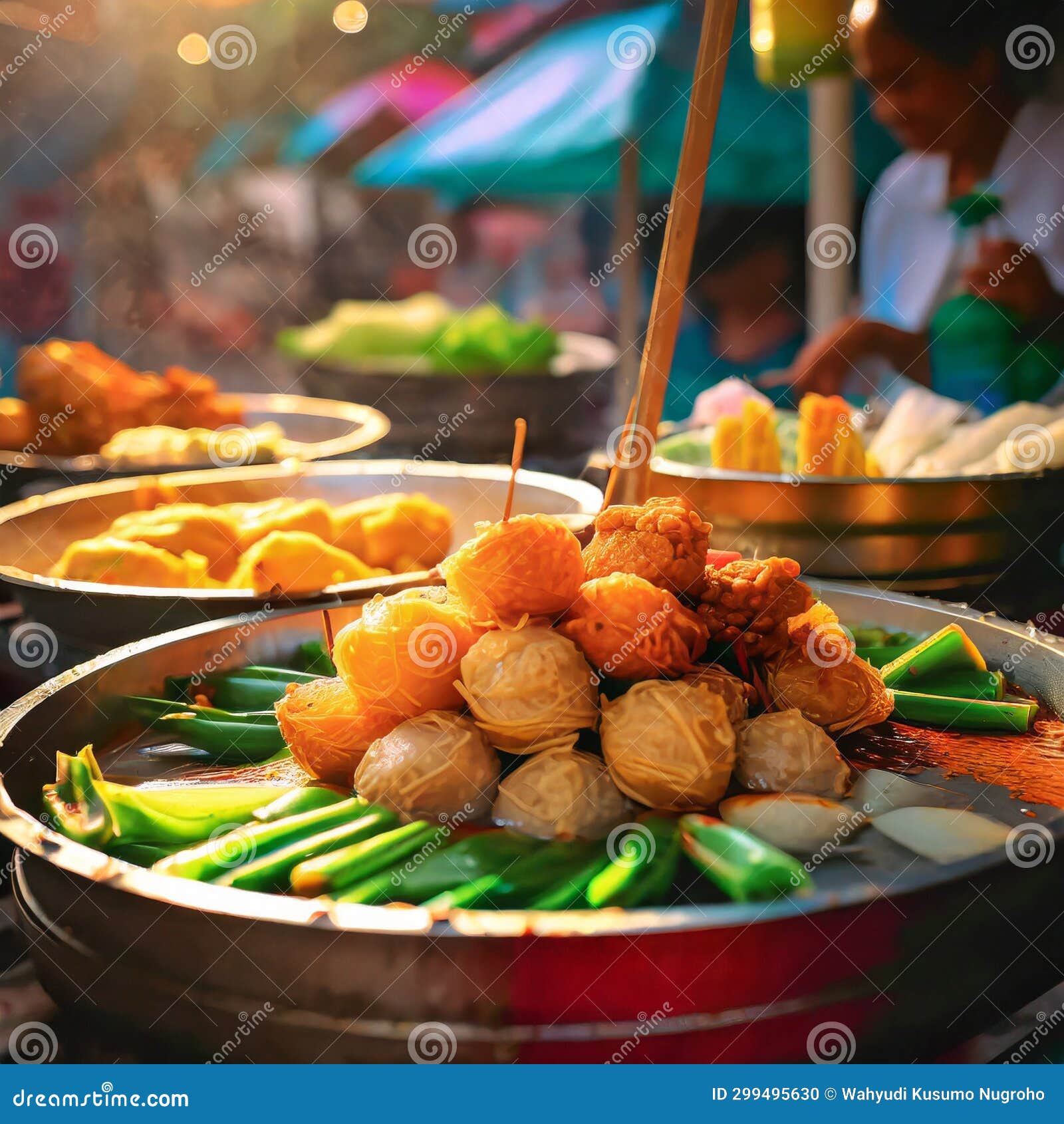 Authentic Indonesian Street Food Extravaganza. Stock Illustration
