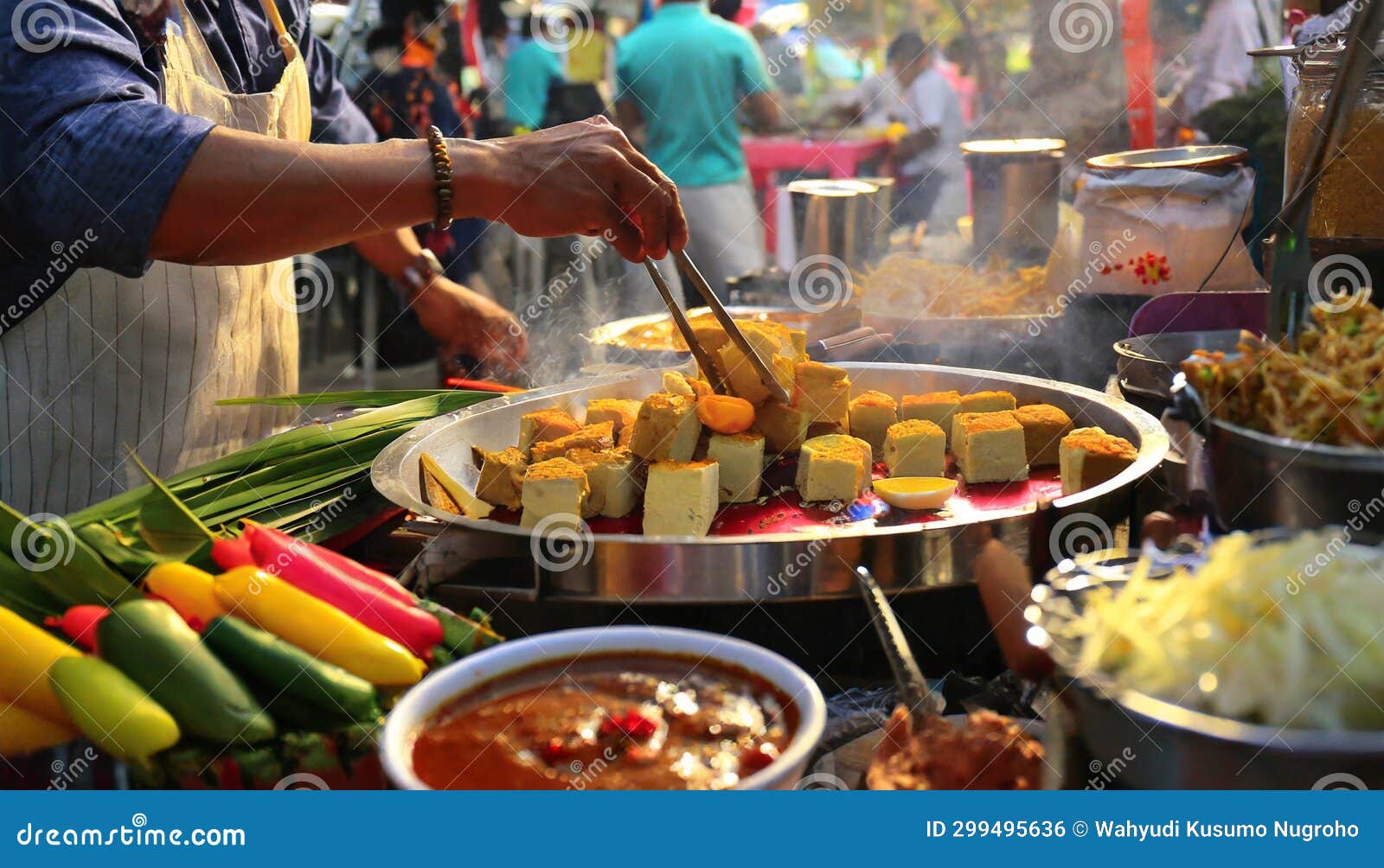 Authentic Indonesian Street Food Extravaganza. Stock Illustration