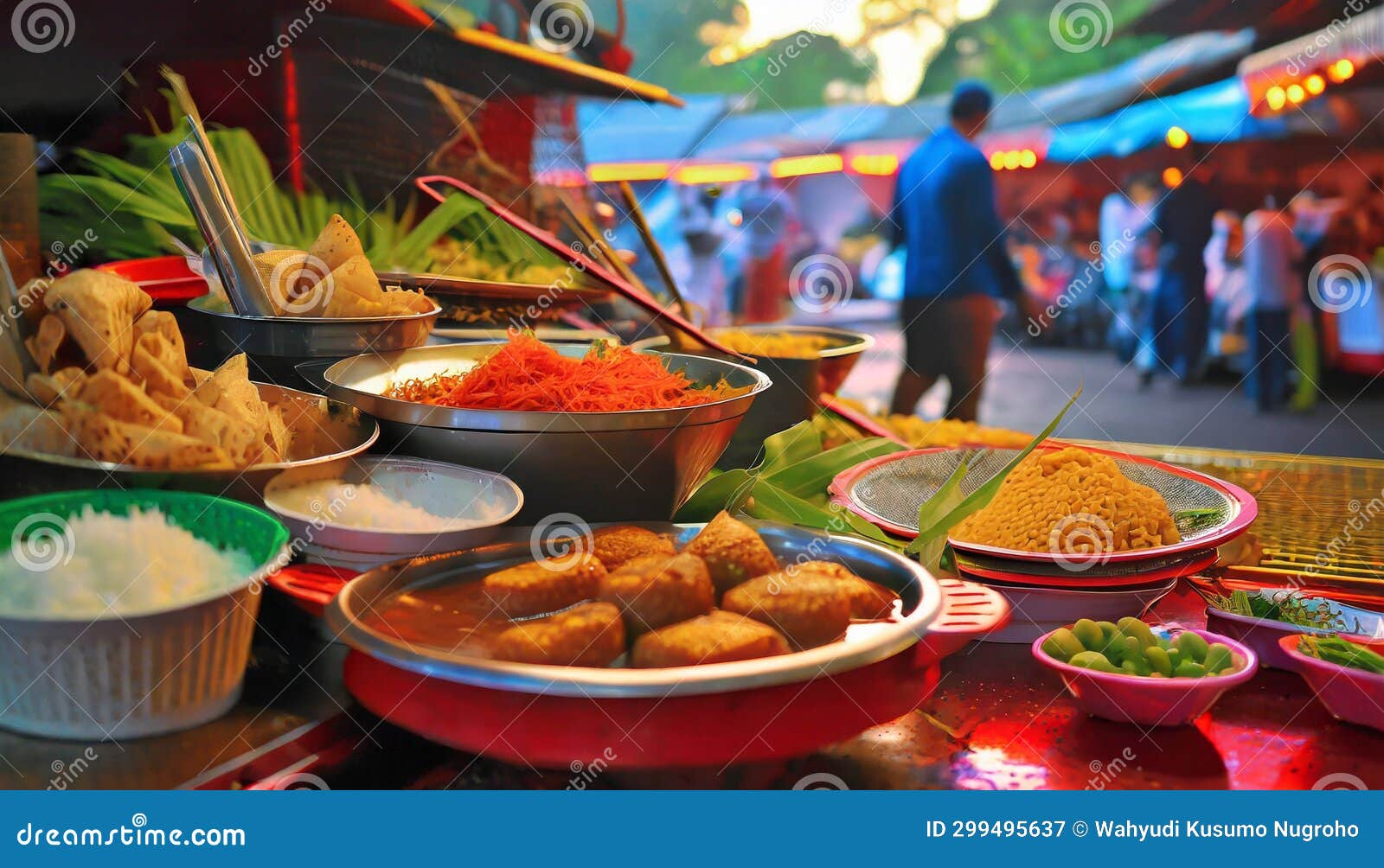 Authentic Indonesian Street Food Extravaganza. Stock Illustration