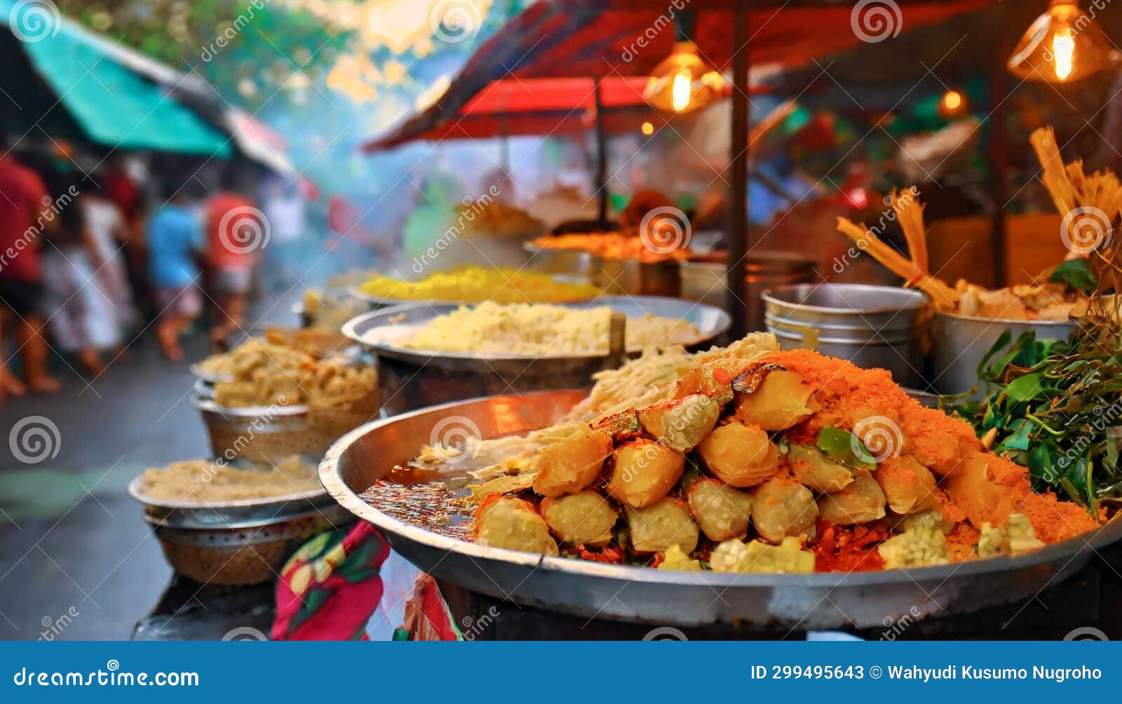 Authentic Indonesian Street Food Extravaganza. Stock Illustration