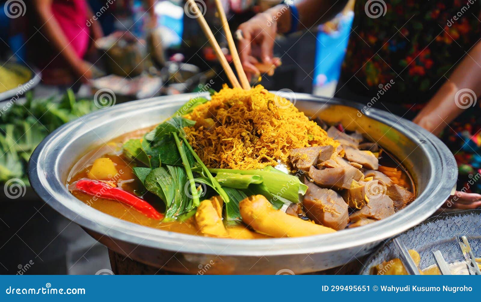 Authentic Indonesian Street Food Extravaganza. Stock Illustration