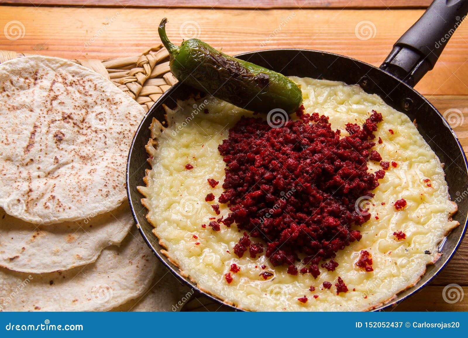 Mexican Melted Cheese with Chorizo Stock Image Image of healthy