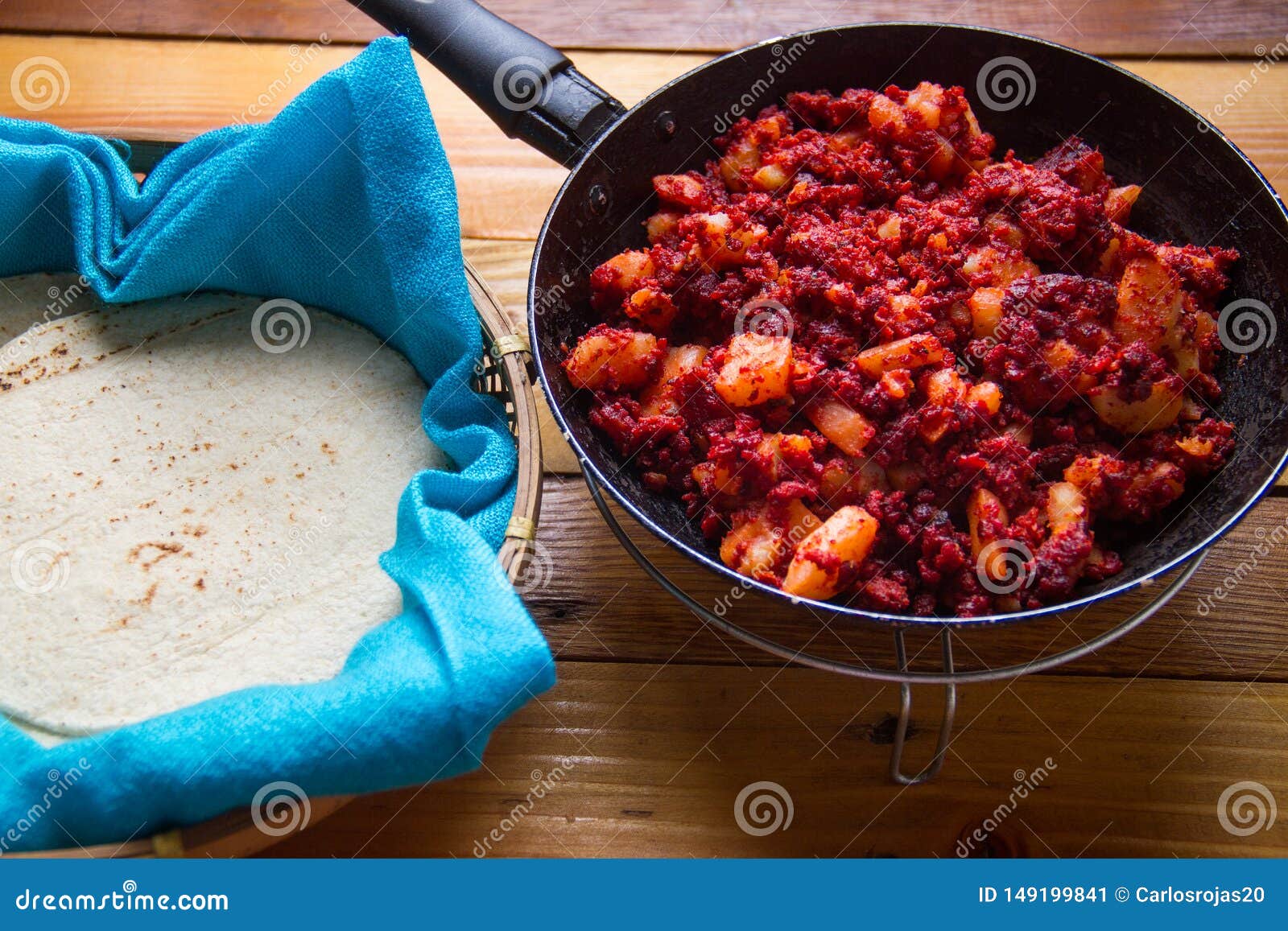 Mexican Potatoes with Chorizo Stock Image Image of mexican, authentic