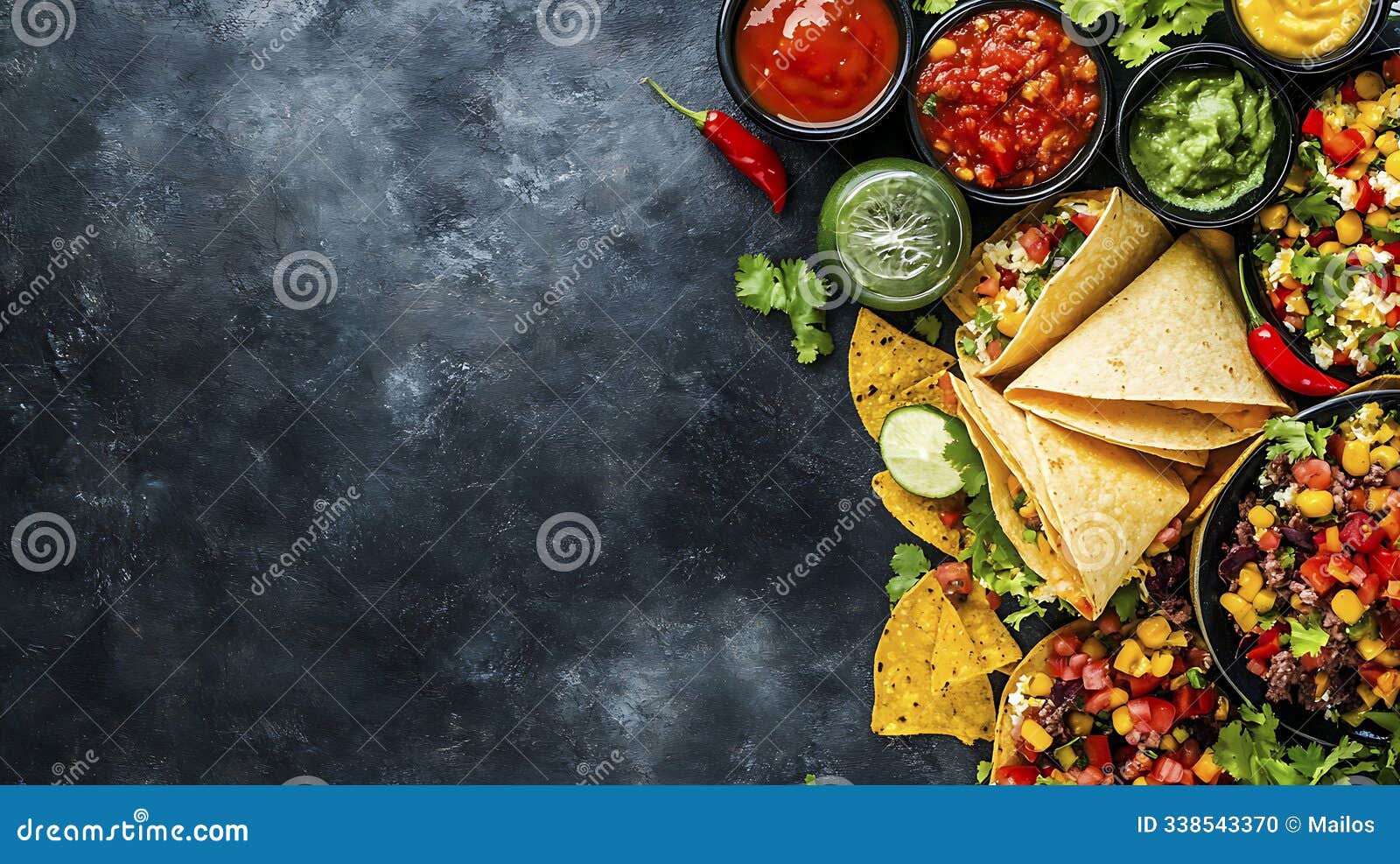 Authentic Mexican Street Food Captured from Above Stock Photo - Image