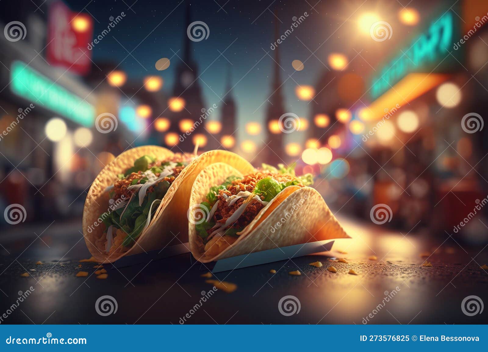 Authentic Mexican Tacos. Street Style Tacos Generative AI Illustration