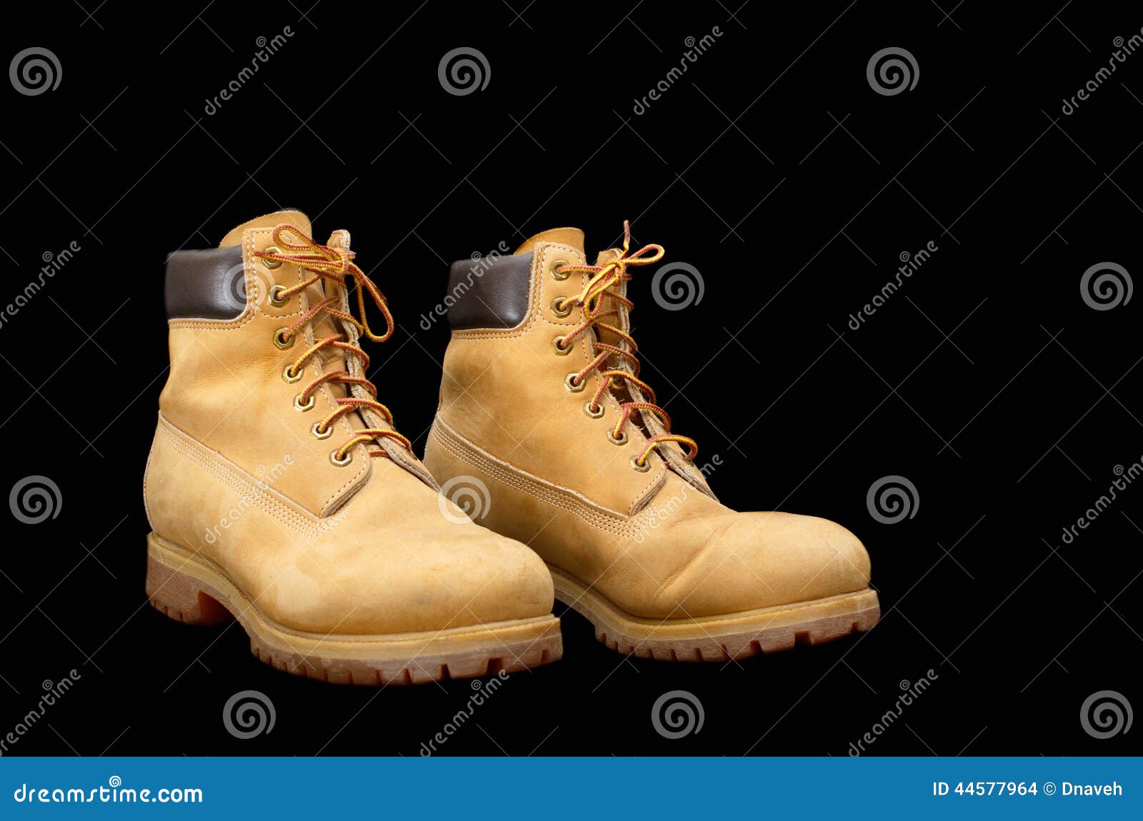 Authentic Pair of 8 Inch Yellow Work Boots Stock Photo Image of winter, fashion 44577964