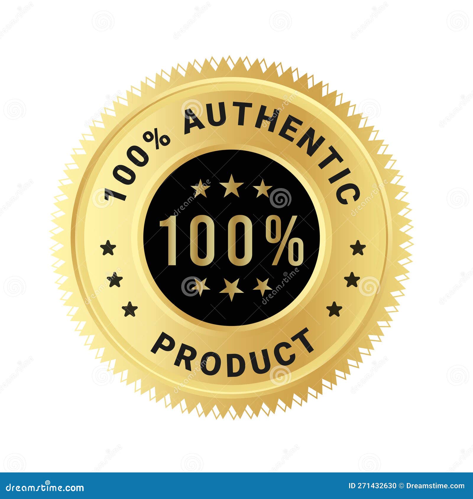 Golden 100 percent original label Royalty Free Vector Image