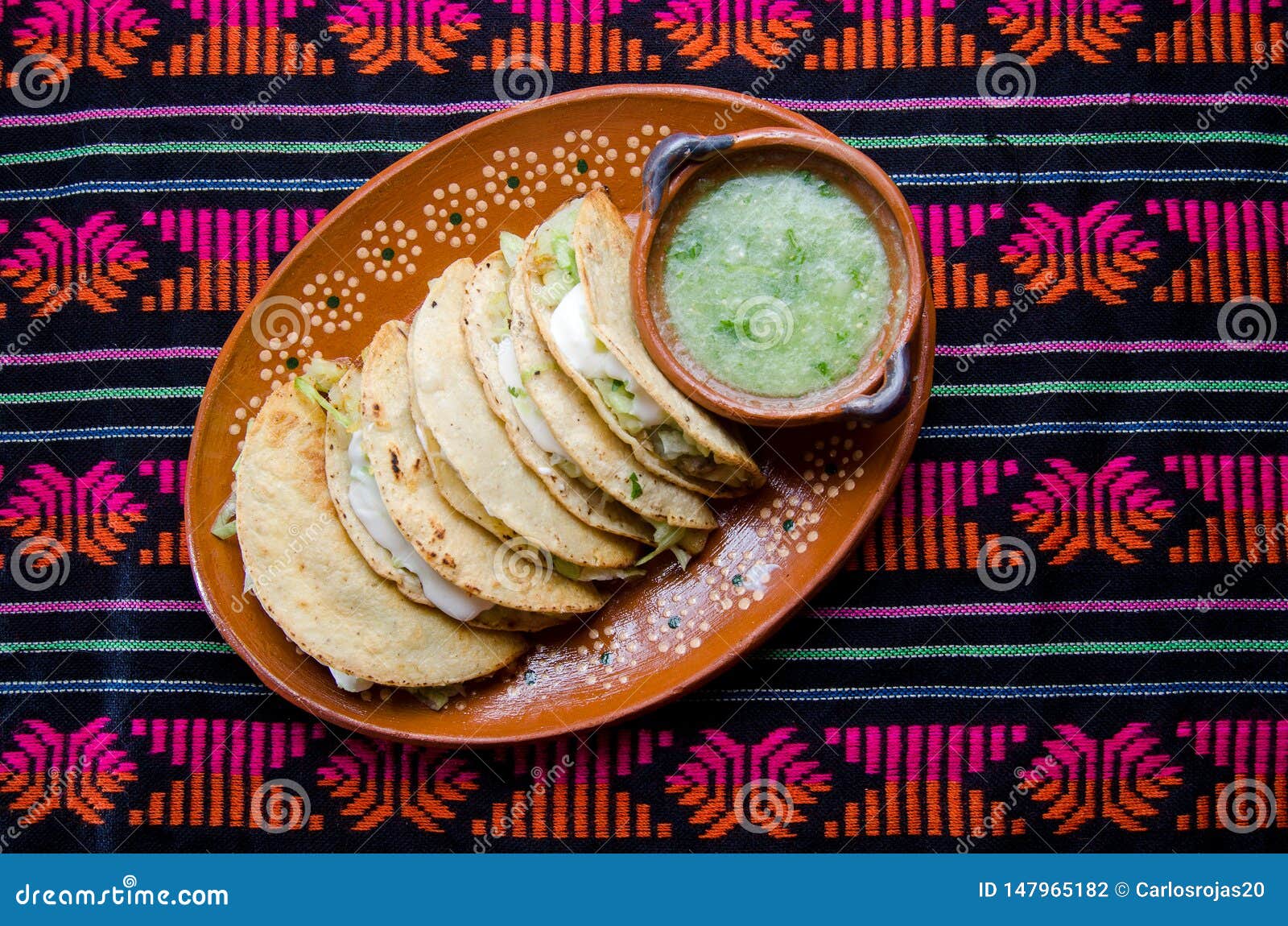 Authentic tacos dorados stock photo. Image of history 147965182