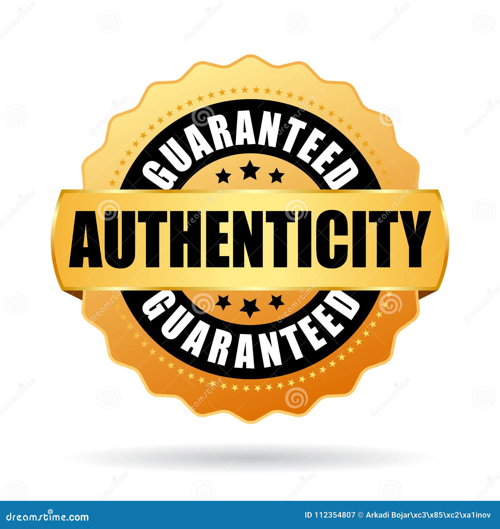 Authenticity Guaranteed Gold Vector Emblem Stock Vector ...