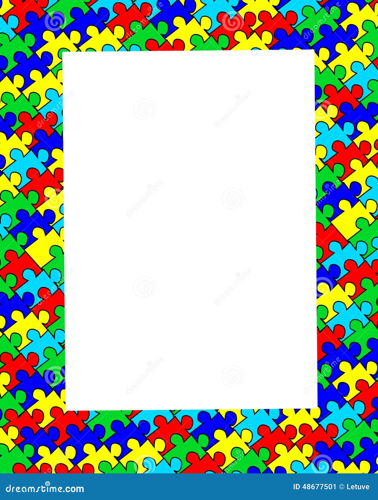 autism jigsaw border frame