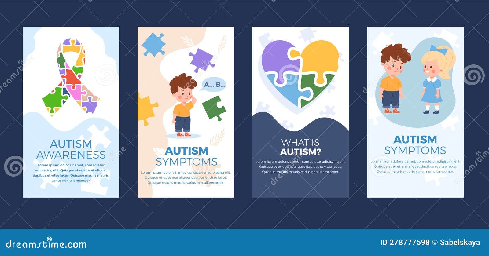 Autism Spectrum Disorder Awareness Posters and Web Banners Set