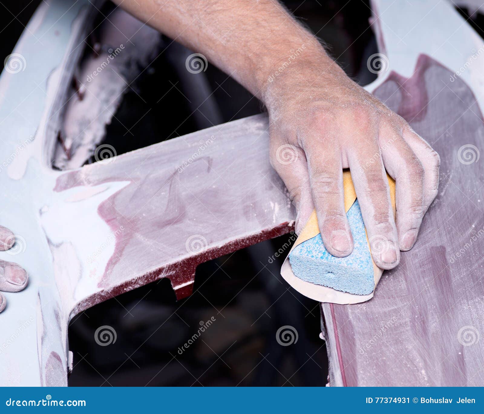 Auto body work stock image. Image of hand, body, work 77374931