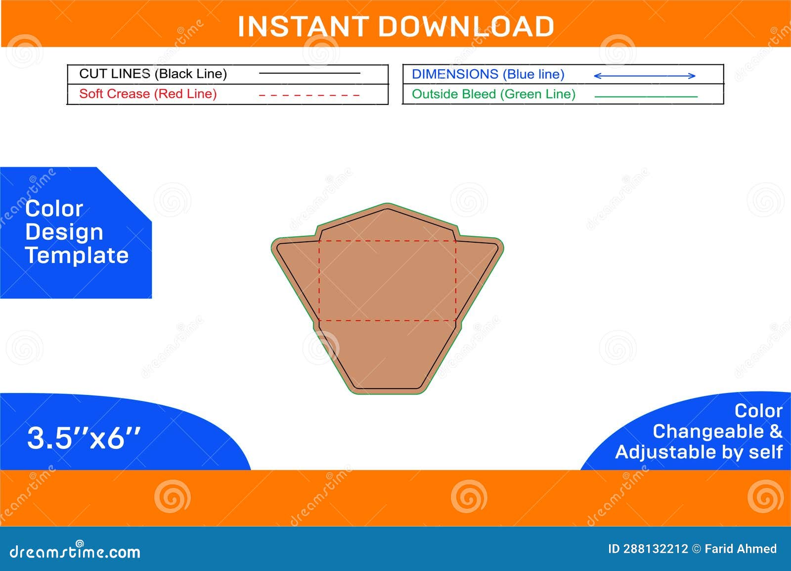regular envelope die line template, 3d envelope and editable easily resizeable colour  template
