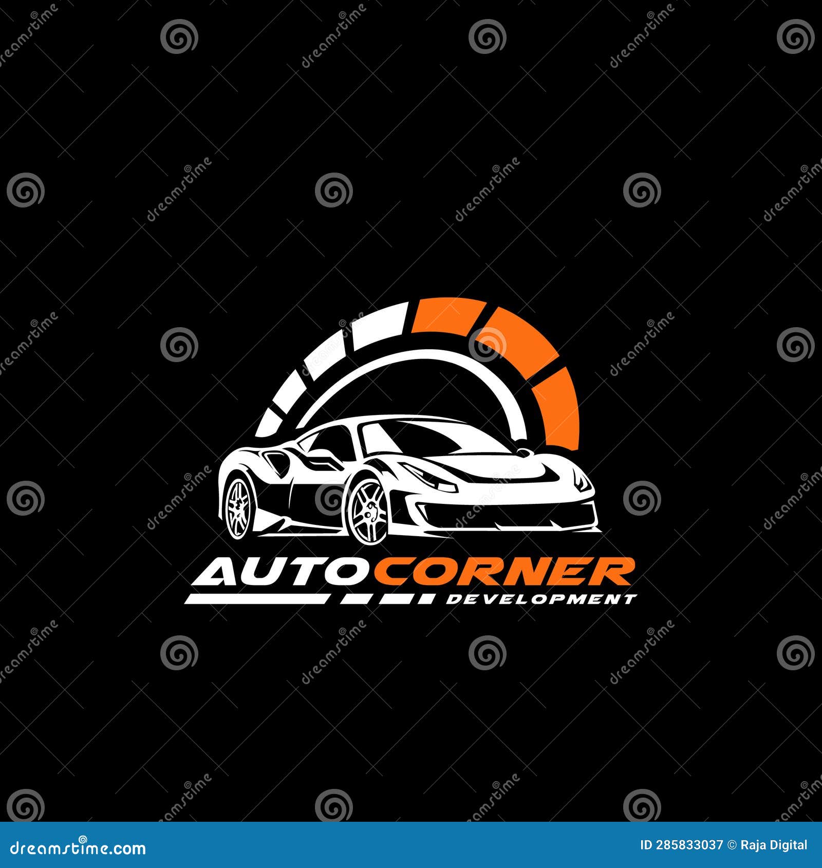 Auto Corner Car Garage Racing Development Logo Isolated Stock