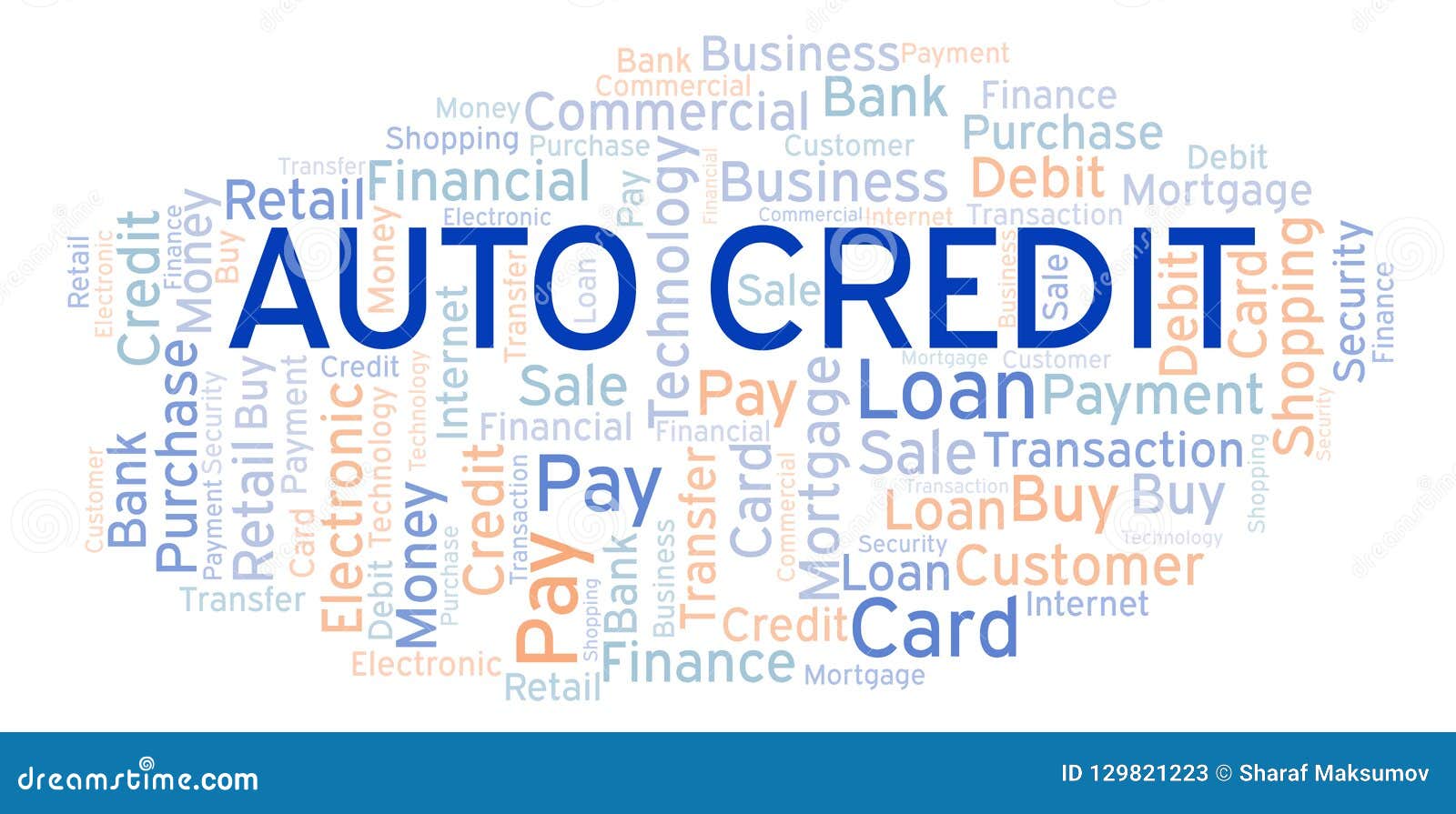 Auto Credit word cloud. stock illustration. Illustration of bank