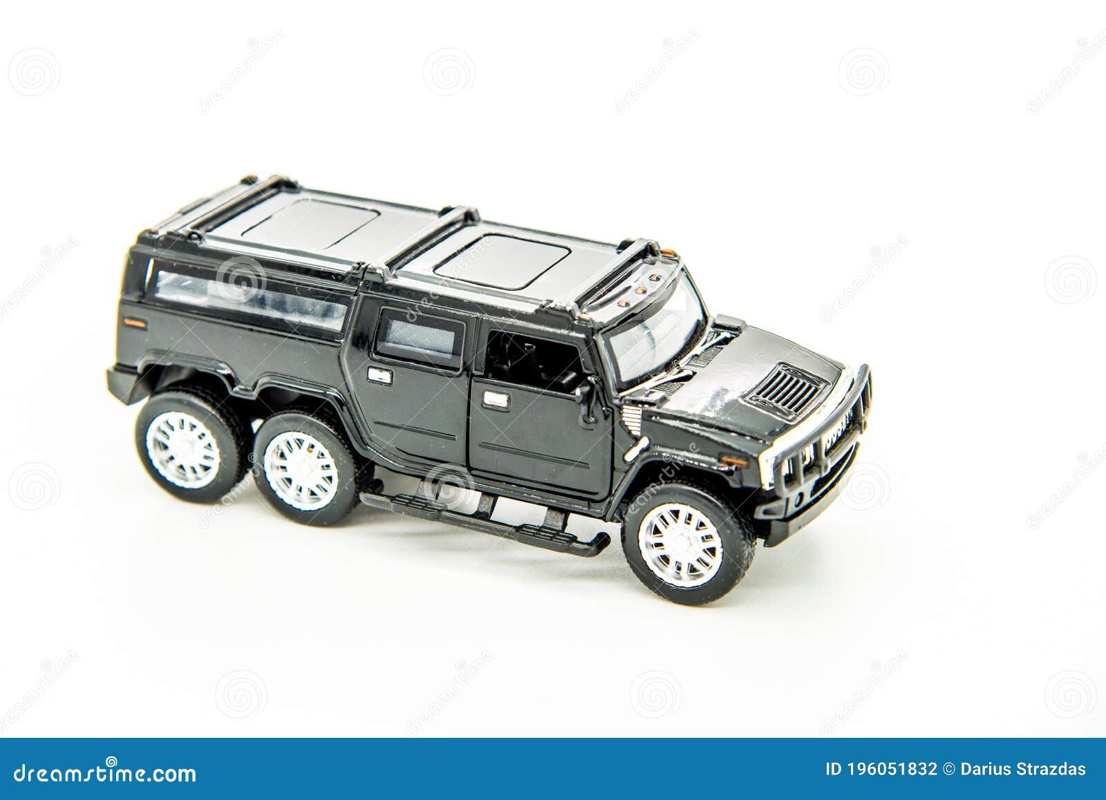 Auto De Juguete De Suv Hammer Negro Sobre Blanco Foto de archivo