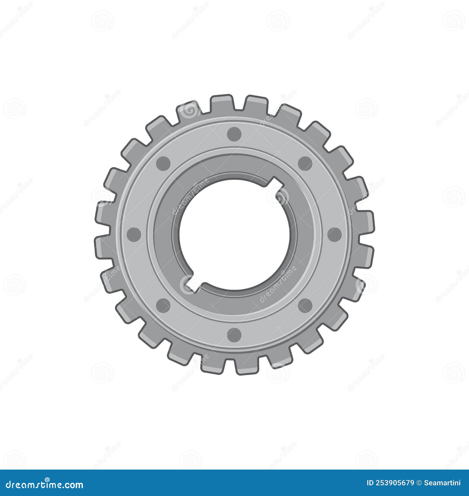 Auto-Detail Metall-Zahnrad Isoliert Realistisches Symbol Stock