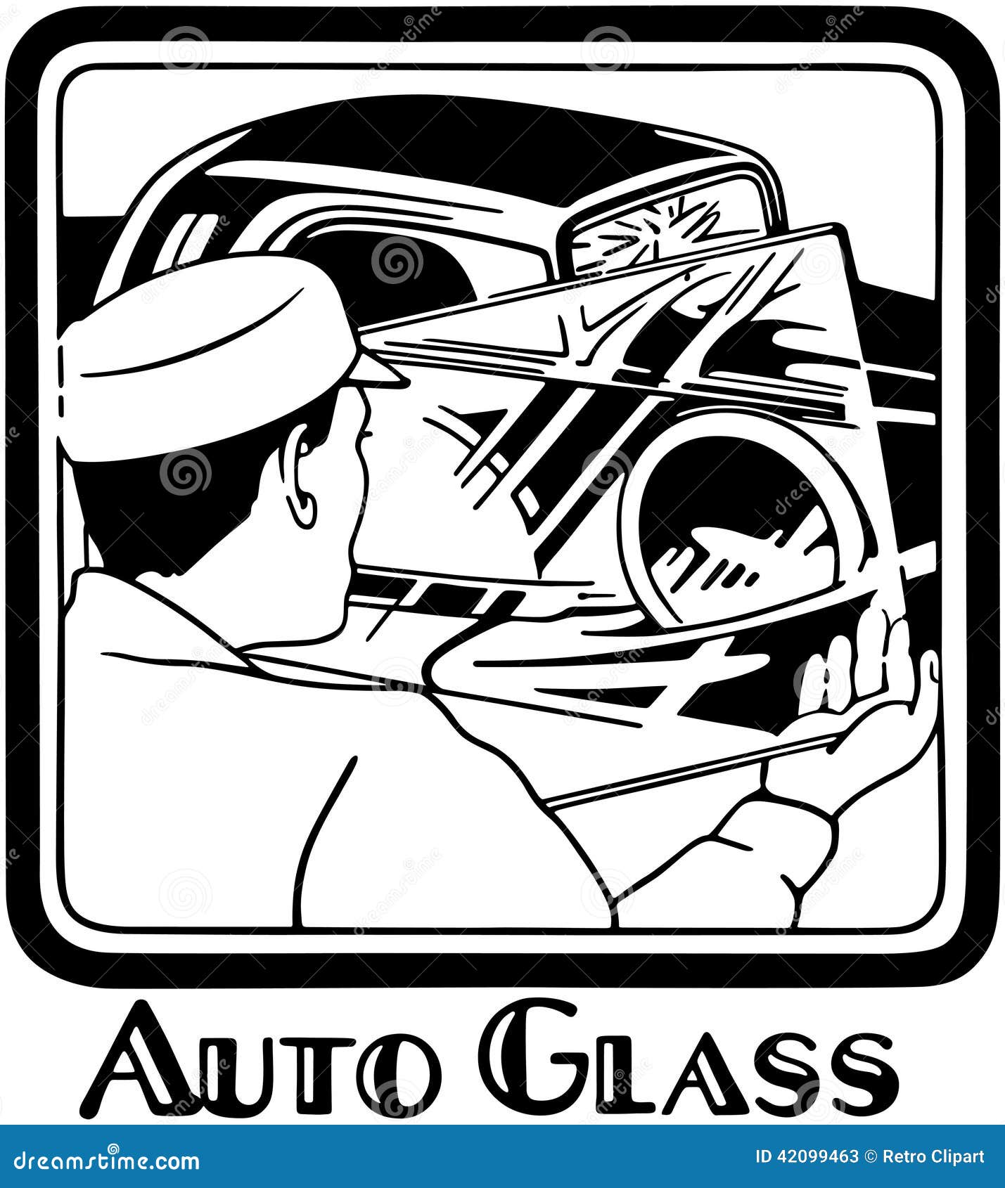 Auto Glass stock vector. Illustration of stations, nostalgia 42099463
