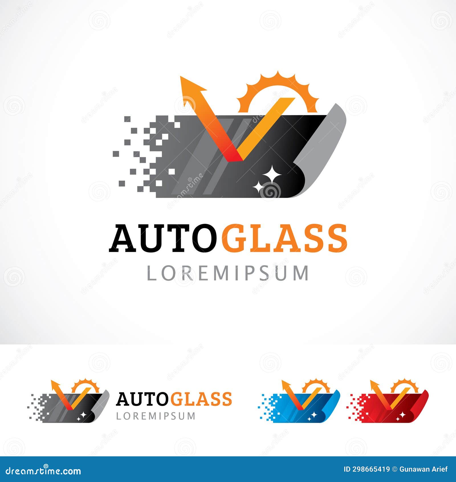 Auto Glass Logo Design Template Stock Illustration Illustration of