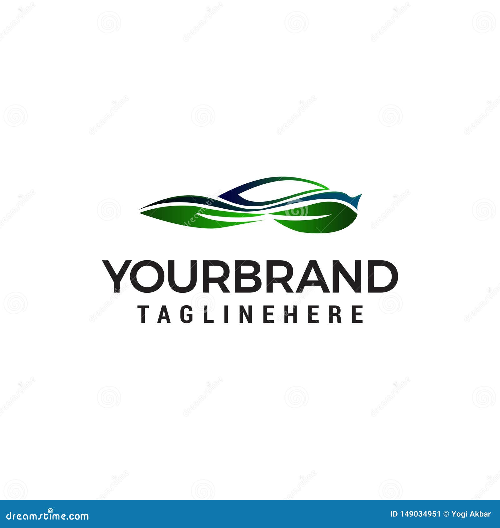 Auto Green Car Logo Design Concept Template Stock Vector Illustration