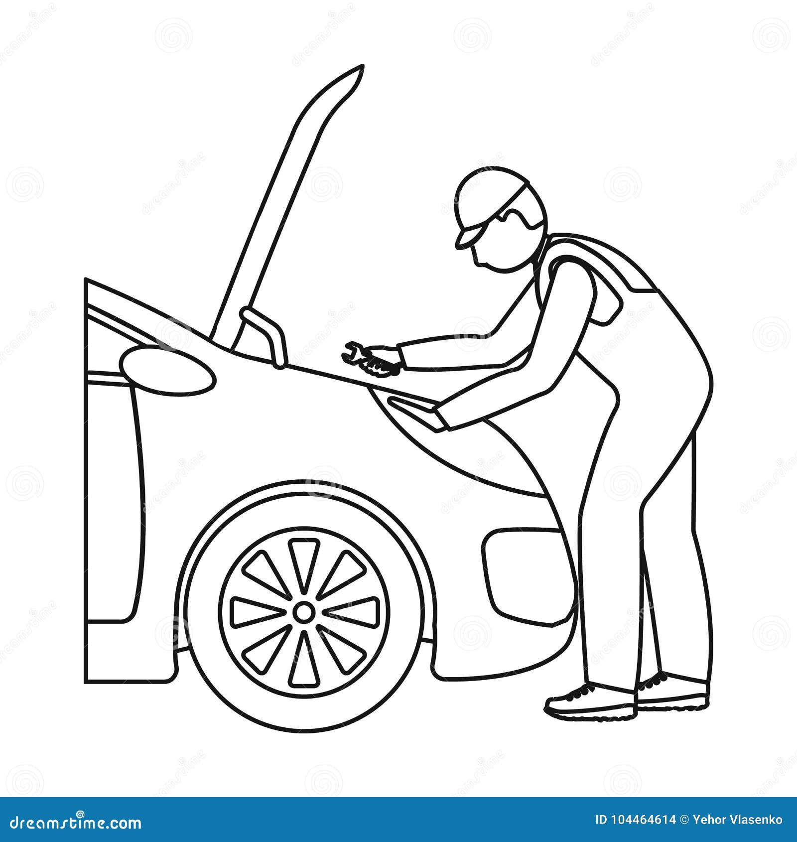 Auto Mechanic and Adjustment Single Icon in Outline Style for Design ...