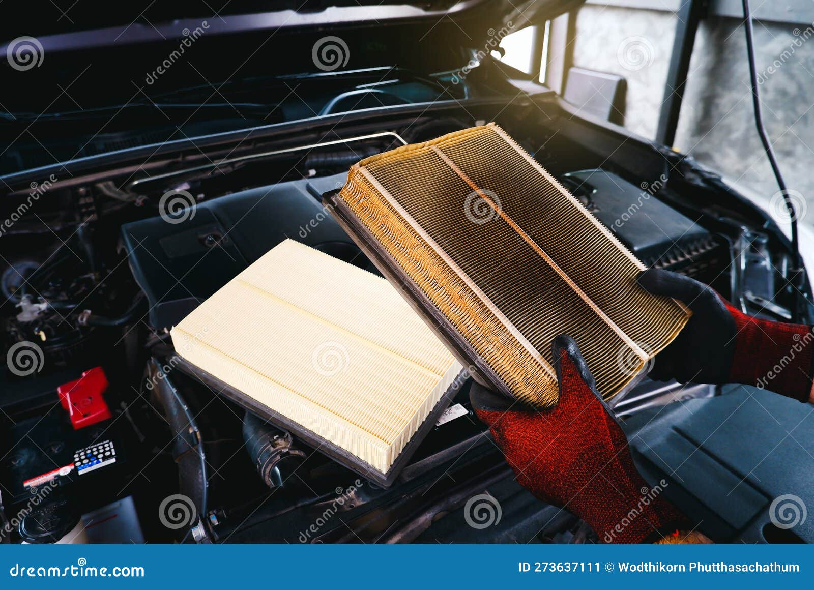 Auto Mechanic Checking the Clogged Air Filter of a Car Stock Image Image of clogged, checking