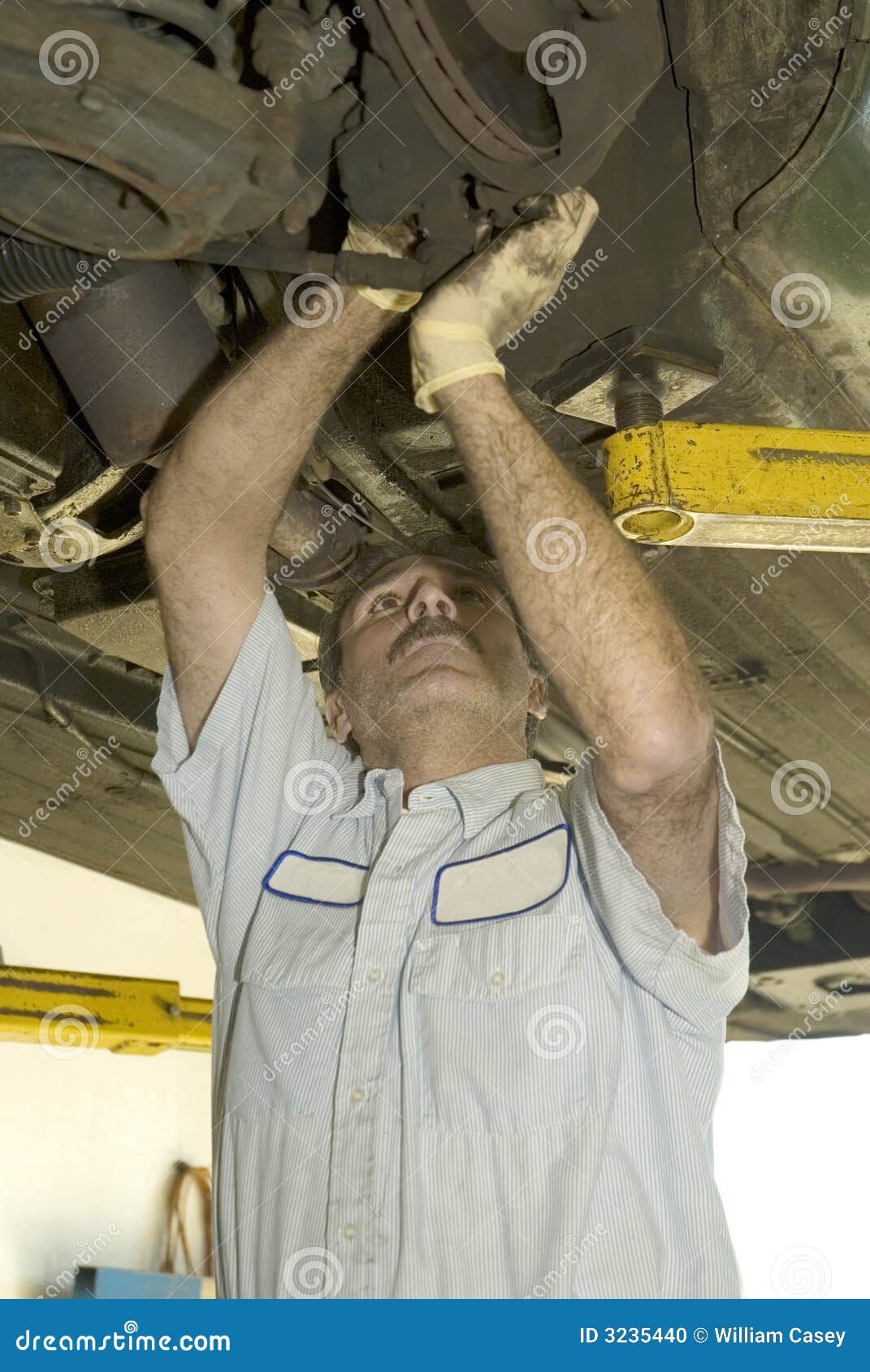 Auto Mechanic Doing Inspection Stock Photo Image of profession