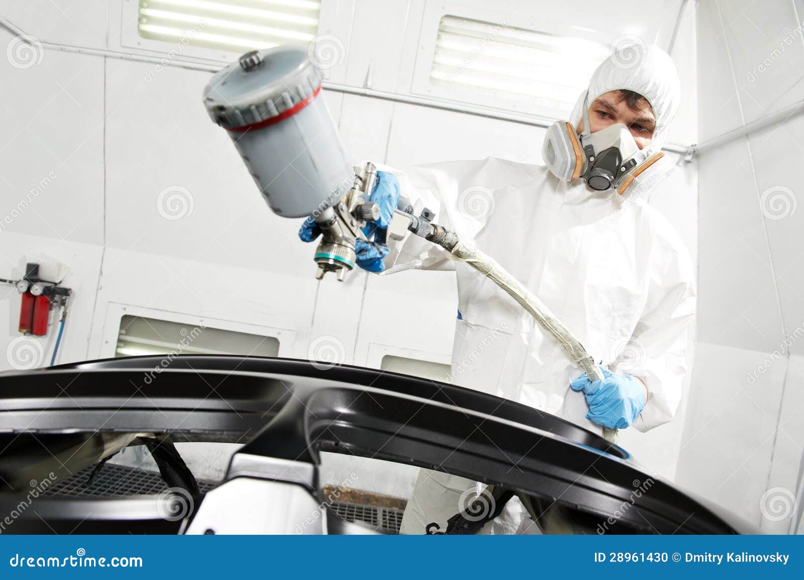 Auto Mechanic Painting Car Bumper Stock Photo Image of automotive
