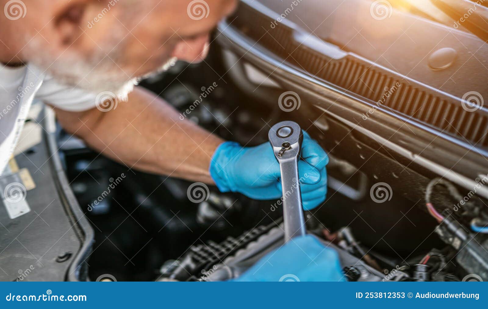 Auto Mechanic Working in Garage. Repair Service Stock Image - Image of ...